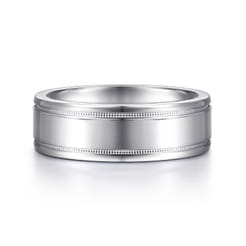 Fred - 14K White Gold 7mm - High Polished Men's Wedding Band