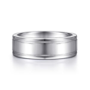 Fred - 14K White Gold 7mm - High Polished Men's Wedding Band