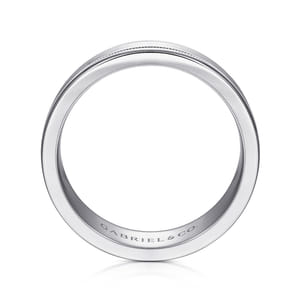Fred - 14K White Gold 7mm - High Polished Men's Wedding Band