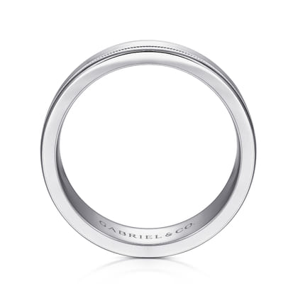 Fred - 14K White Gold 7mm - High Polished Men's Wedding Band
