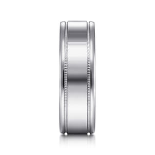 Fred - 14K White Gold 7mm - High Polished Men's Wedding Band