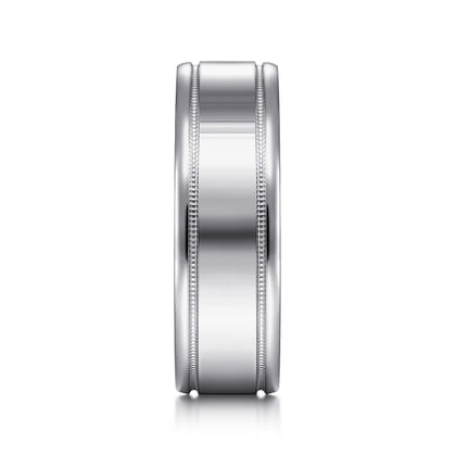 Fred - 14K White Gold 7mm - High Polished Men's Wedding Band