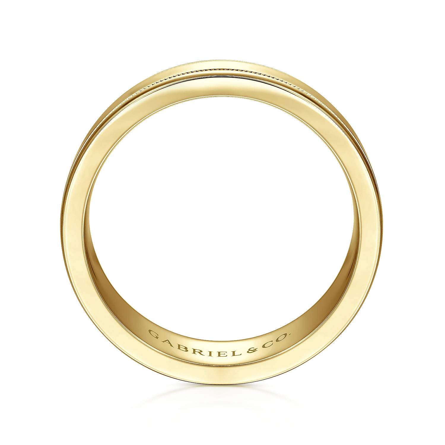 Fred - 14K Yellow Gold 7mm - High Polished Men's Wedding Band - Shot 2