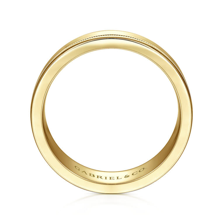 Fred - 14K Yellow Gold 7mm - High Polished Men's Wedding Band - Shot 2