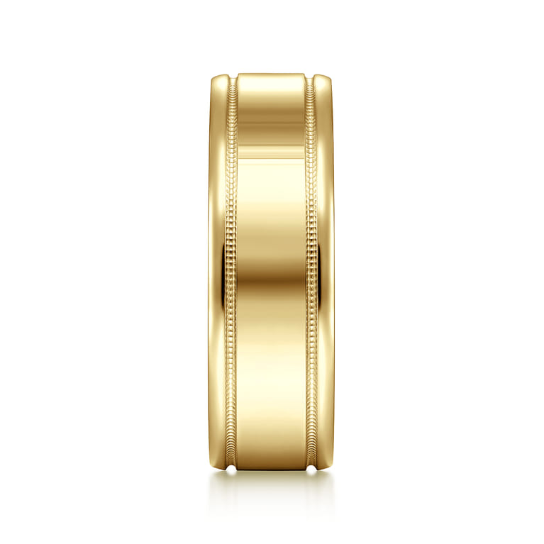 Fred - 14K Yellow Gold 7mm - High Polished Men's Wedding Band - Shot 4