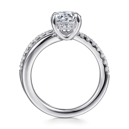 Frost - 14K White Gold Split Shank Oval Diamond Engagement Ring