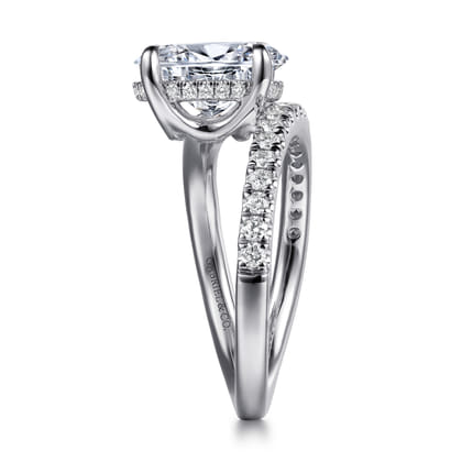 Frost - 14K White Gold Split Shank Oval Diamond Engagement Ring