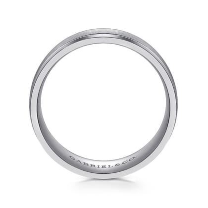 Gabriel - 14K White Gold 7mm - Men's Wedding Band in Satin Finish