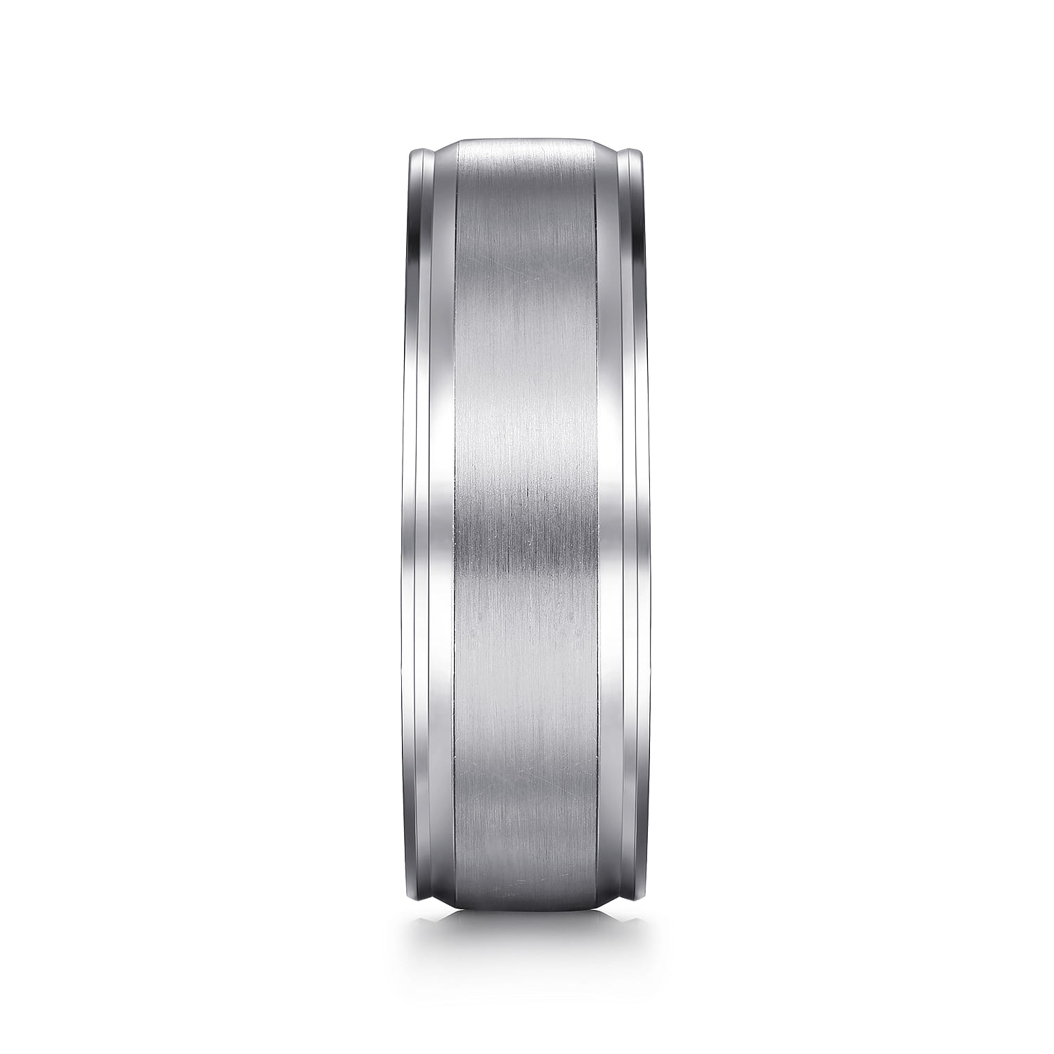 Gabriel - 14K White Gold 7mm - Men's Wedding Band in Satin Finish - Shot 4