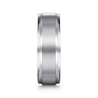 Gabriel - 14K White Gold 7mm - Men's Wedding Band in Satin Finish