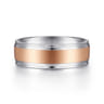 Gabriel - 14K White-Rose Gold 7mm - Men's Wedding Band in Satin Finish