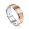 Gabriel - 14K White-Rose Gold 7mm - Men's Wedding Band in Satin Finish