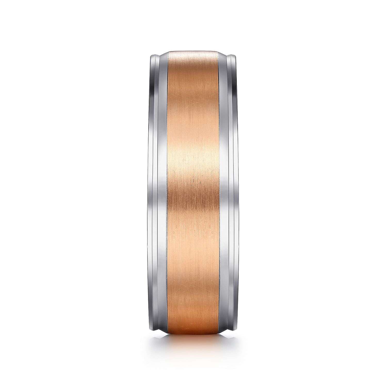 Gabriel - 14K White-Rose Gold 7mm - Men's Wedding Band in Satin Finish