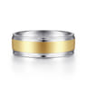 Gabriel - 14K White-Yellow Gold 7mm - Men's Wedding Band in Satin Finish