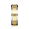 Gabriel - 14K White-Yellow Gold 7mm - Men's Wedding Band in Satin Finish