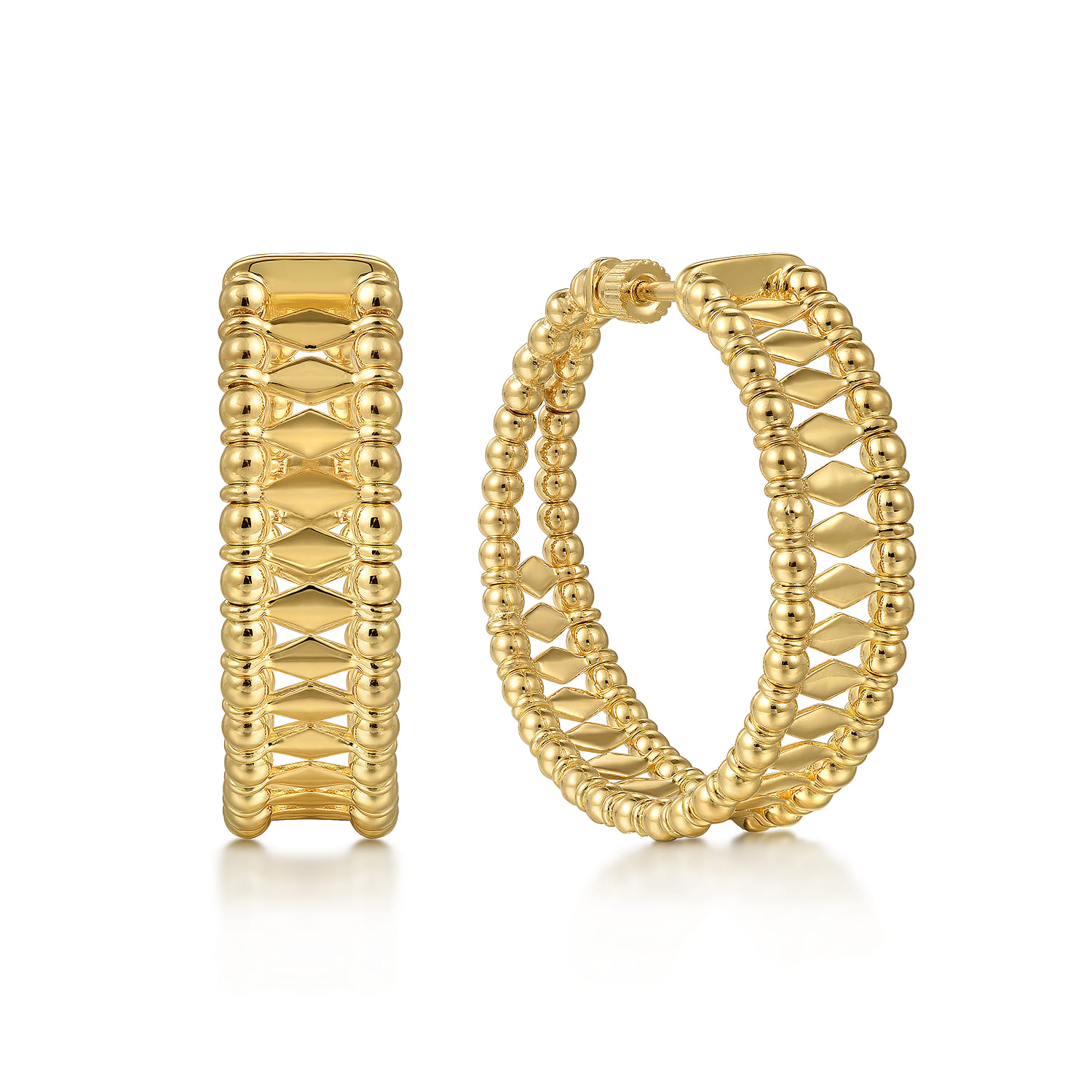 Gabriel  Co Classic Hoop Earrings 14K Yellow Gold 30mm Bujukan