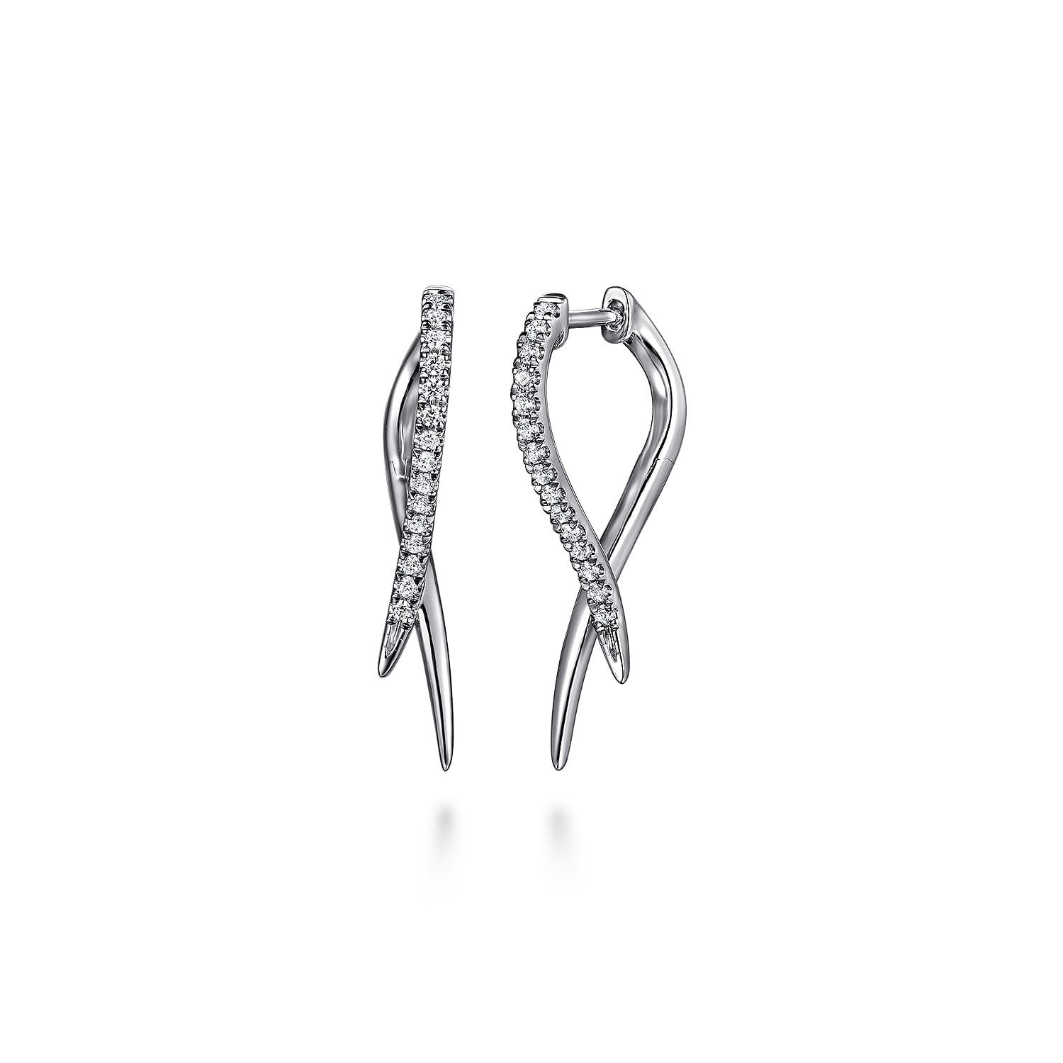 Gabriel  Co Drop Earrings 14K White Gold Diamond 0.18ct