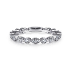 Gabriel  Co Stackable Ring 14K White Gold Diamond 0.25ct
