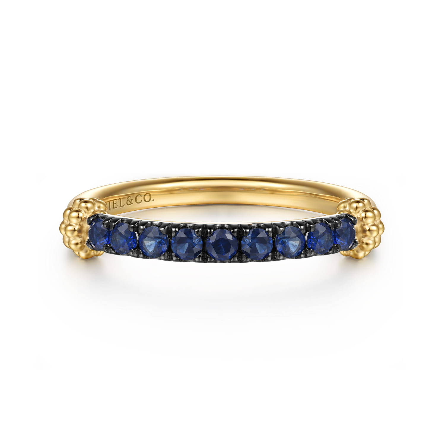Gabriel  Co Stackable Ring 14K Yellow Gold Blue Sapphire Bujukan