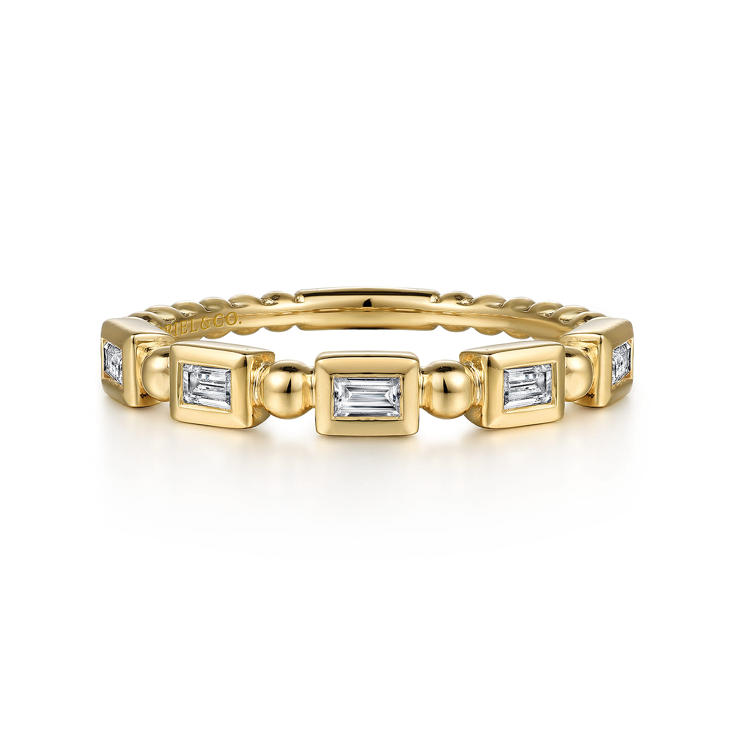 Gabriel  Co Stackable Ring 14K Yellow Gold Diamond 0.25ct