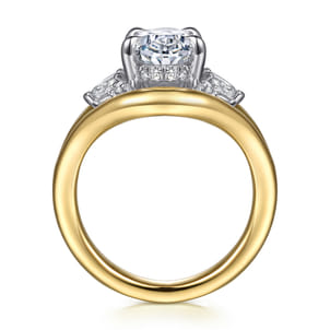 Gail - 14K White-Yellow Gold Oval Diamond Engagement Ring