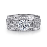 Galia - 14K White Gold Round Diamond Engagement Ring