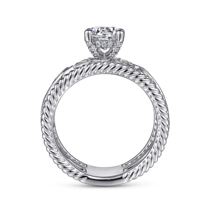 Galia - 14K White Gold Round Diamond Engagement Ring
