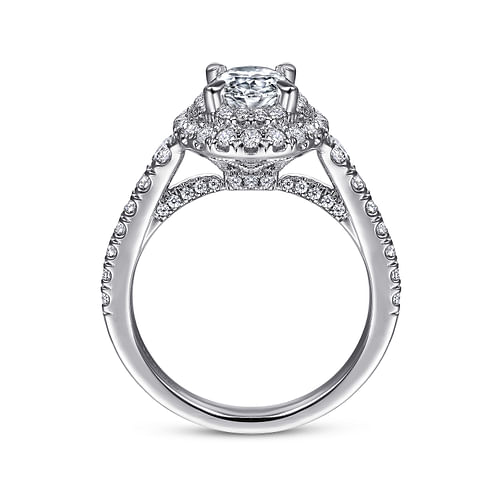 Gardenia - 14K White Gold Oval Diamond Engagement Ring - 0.83 ct - Shot 2