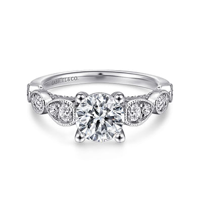 Garland - Platinum Round Diamond Engagement Ring