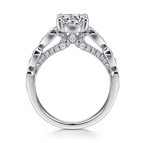 Garland - Platinum Round Diamond Engagement Ring - 0.46 ct - Shot 2