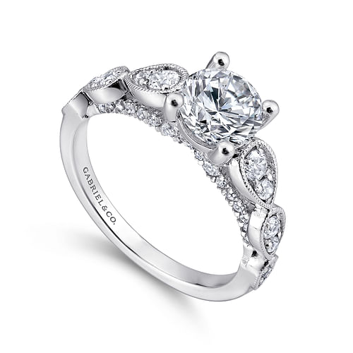 Garland - Platinum Round Diamond Engagement Ring - 0.46 ct - Shot 3