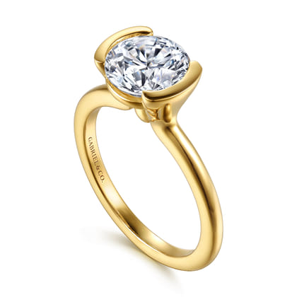 Gavin - 14K Yellow Gold Round Solitaire Diamond Engagement Ring