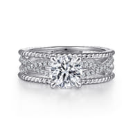 Gene - 14K White Gold Round Diamond Engagement Ring