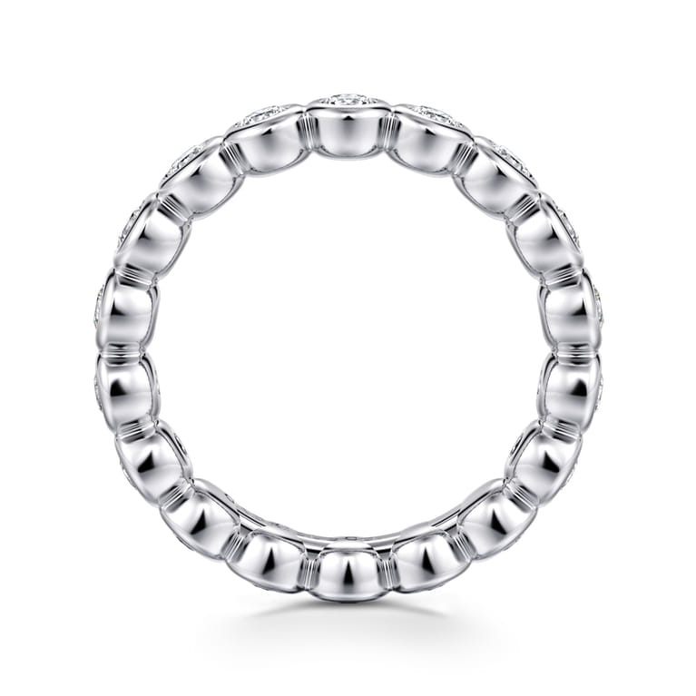 Eternity Band Wedding Ring in 14k White Gold with Round Natural Diamond at Gabriel & Co. - Shot 2
