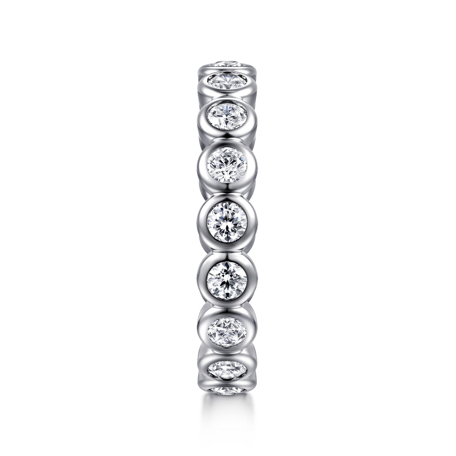 Eternity Band Wedding Ring in 14k White Gold with Round Natural Diamond at Gabriel & Co. - Shot 4