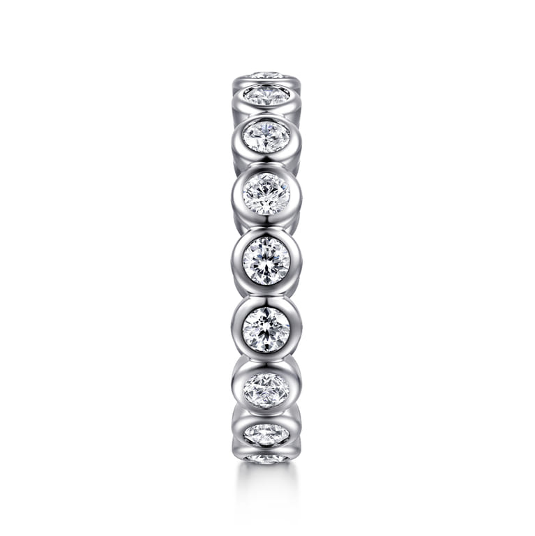 Eternity Band Wedding Ring in 14k White Gold with Round Natural Diamond at Gabriel & Co. - Shot 4