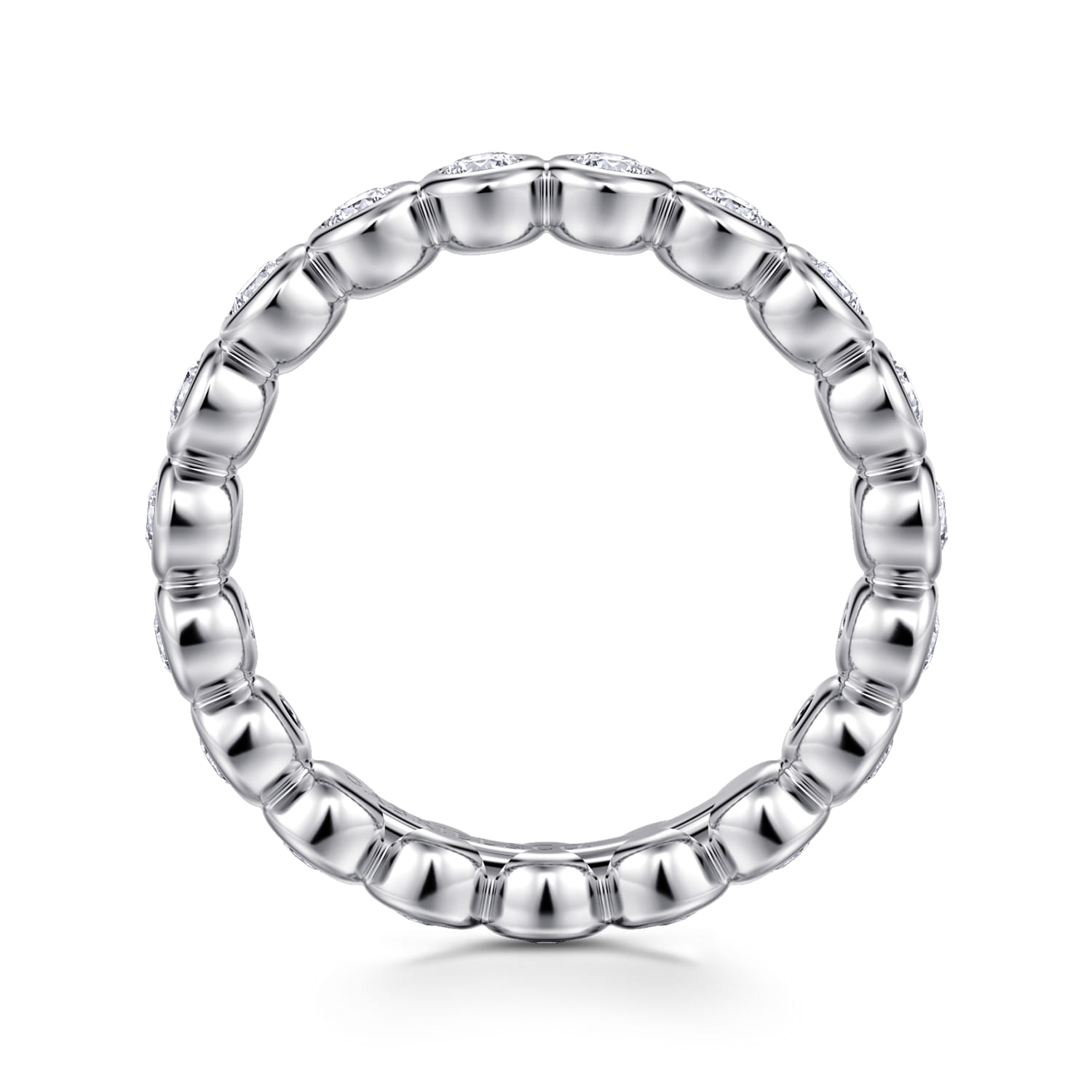 Eternity Band Wedding Ring in 14k White Gold with Round Natural Diamond at Gabriel & Co. - Shot 2