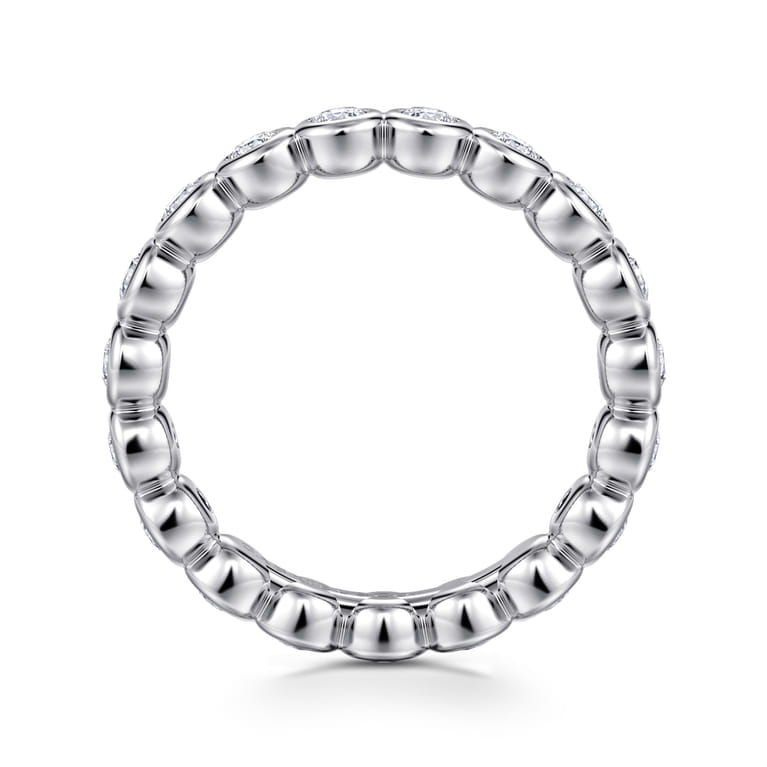 Eternity Band Wedding Ring in 14k White Gold with Round Natural Diamond at Gabriel & Co. - Shot 2