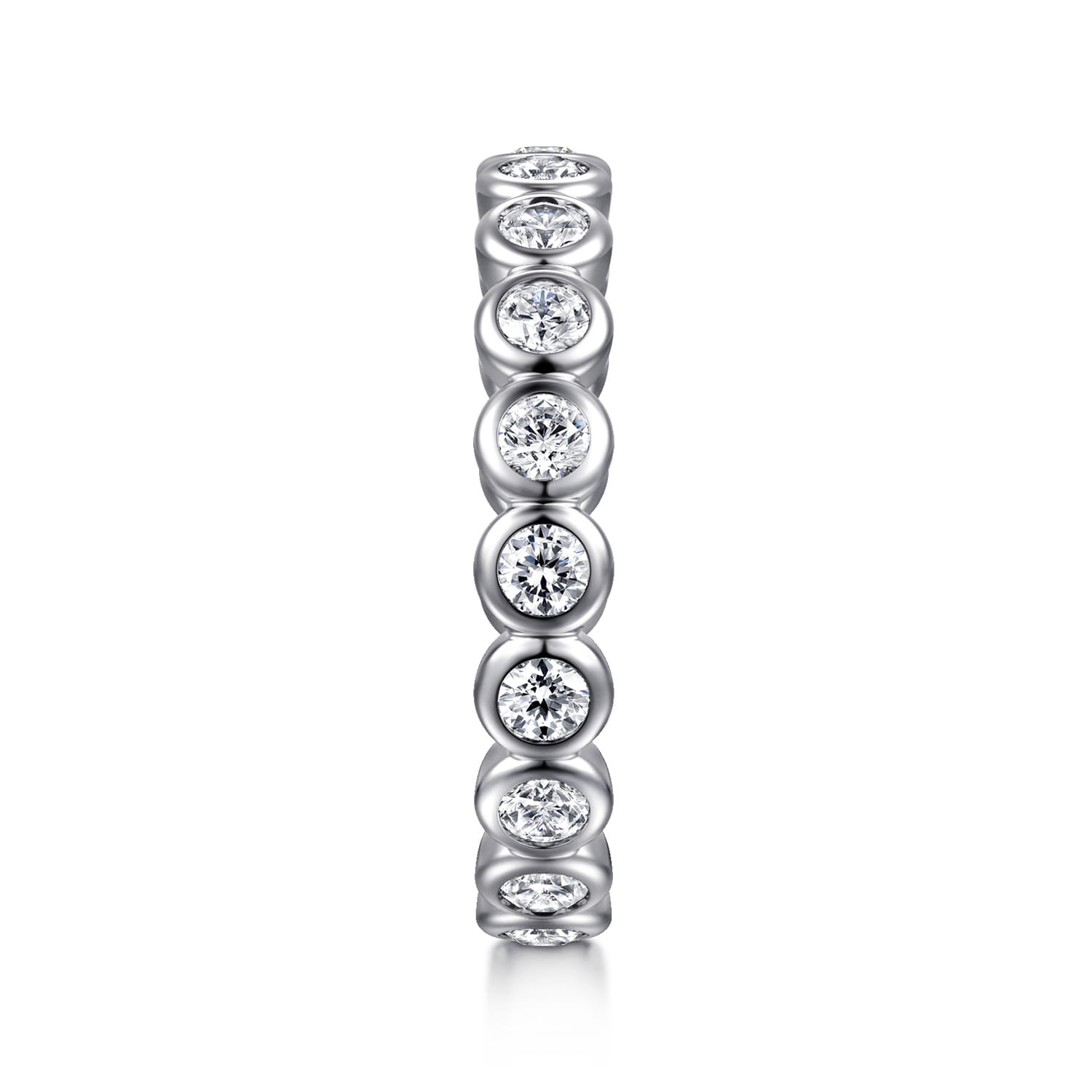 Eternity Band Wedding Ring in 14k White Gold with Round Natural Diamond at Gabriel & Co. - Shot 4