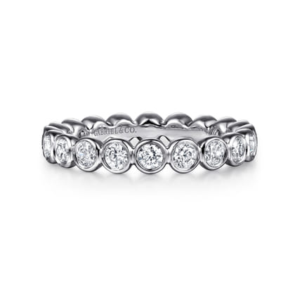 Genevi - 14K White Gold Bezel Diamond Eternity Band