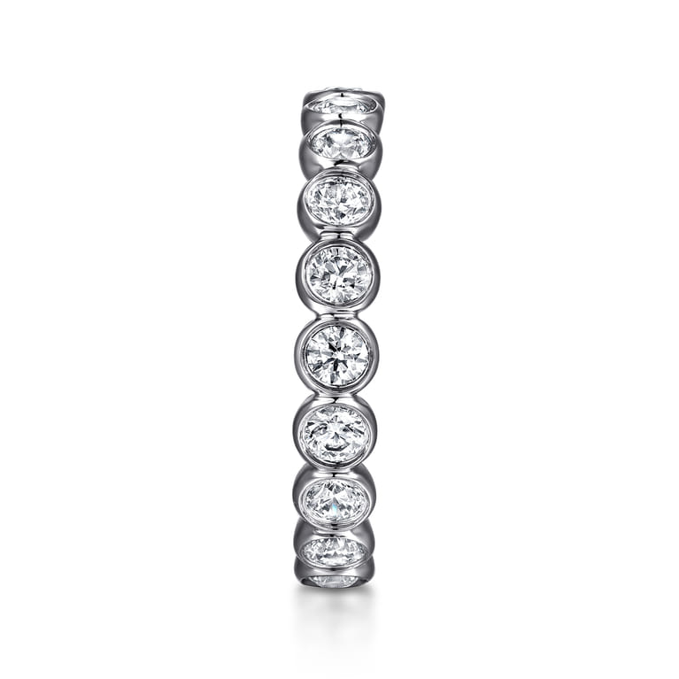 Eternity Band Wedding Ring in 14k White Gold with Round Natural Diamond at Gabriel & Co. - Shot 4