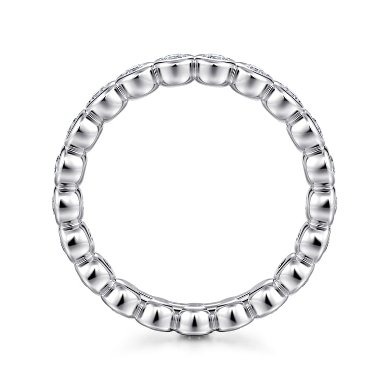 Eternity Band Wedding Ring in 14k White Gold with Round Natural Diamond at Gabriel & Co. - Shot 2