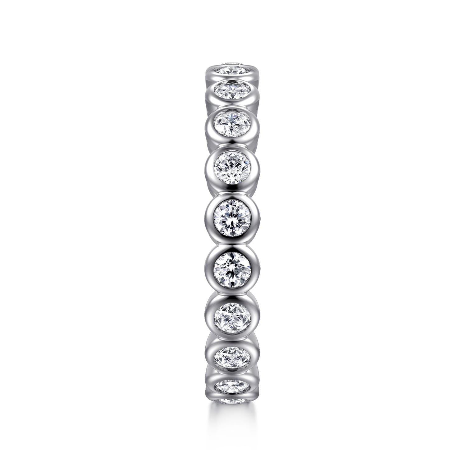 Eternity Band Wedding Ring in 14k White Gold with Round Natural Diamond at Gabriel & Co. - Shot 4