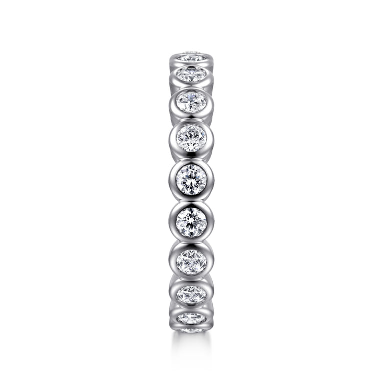 Eternity Band Wedding Ring in 14k White Gold with Round Natural Diamond at Gabriel & Co. - Shot 4