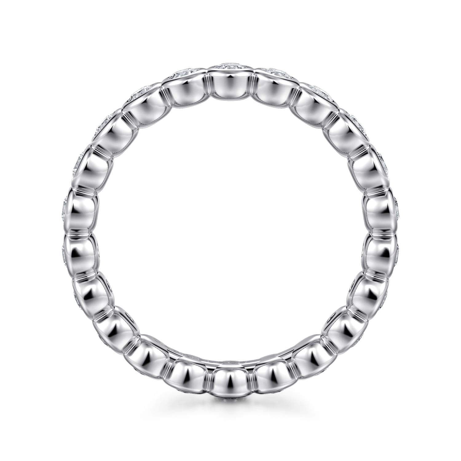 Eternity Band Wedding Ring in 14k White Gold with Round Natural Diamond at Gabriel & Co. - Shot 2