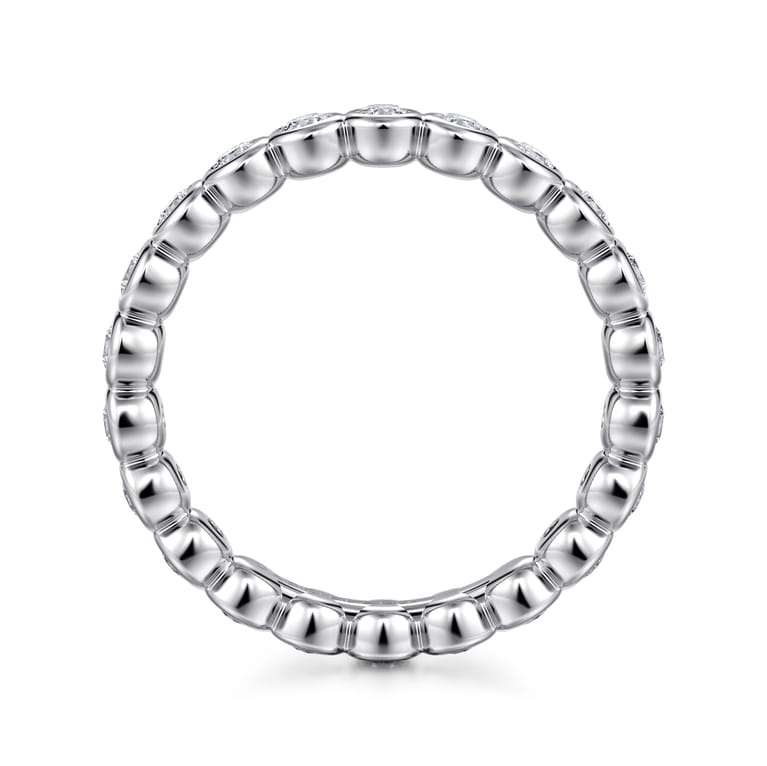 Eternity Band Wedding Ring in 14k White Gold with Round Natural Diamond at Gabriel & Co. - Shot 2
