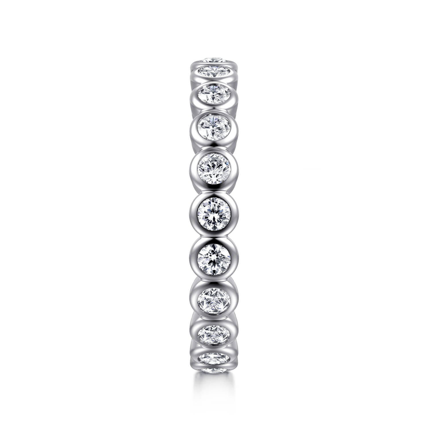 Eternity Band Wedding Ring in 14k White Gold with Round Natural Diamond at Gabriel & Co. - Shot 4