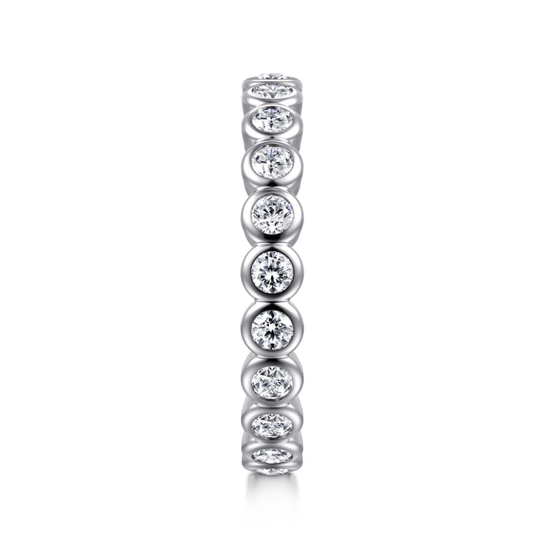 Eternity Band Wedding Ring in 14k White Gold with Round Natural Diamond at Gabriel & Co. - Shot 4