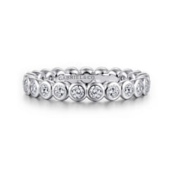Genevi - 14K White Gold Bezel Diamond Eternity Band