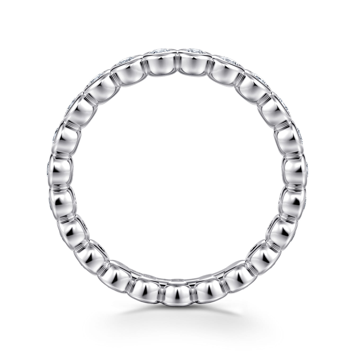 Eternity Band Wedding Ring in 14k White Gold with Round Natural Diamond at Gabriel & Co. - Shot 2